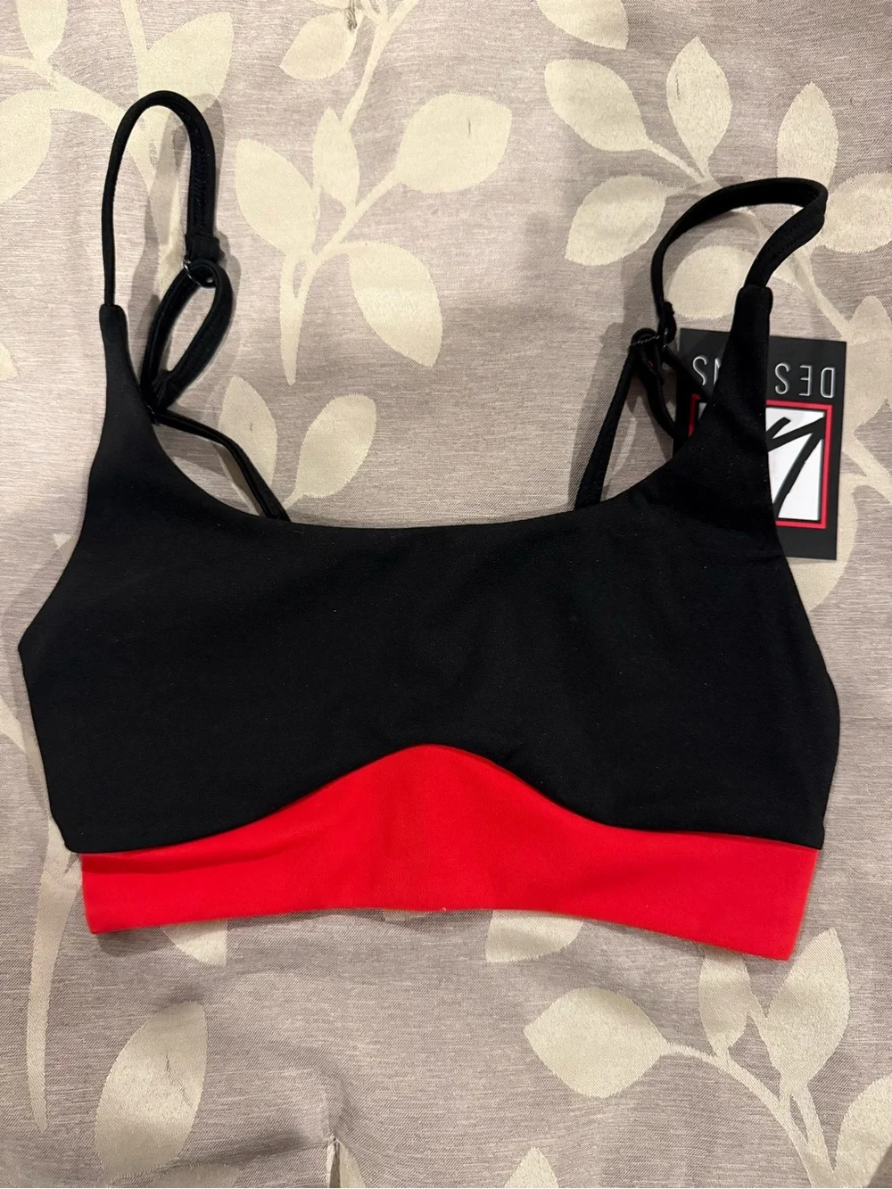 Girls LA Designs Black & Red Dance/Athletic Set - Bra Top + High-Waist Shorts